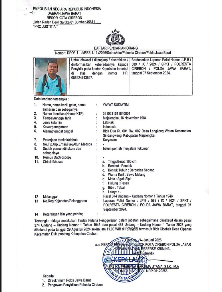 Surat DPO